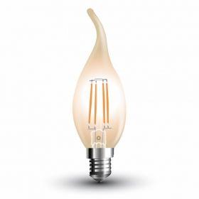 Bec LED - 4W Filament  E14 Candle Amber Cover Tail 2200K