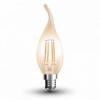 Bec led - 4w filament  e14 candle amber cover tail