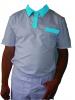 Tricou polo alb maneca scurta