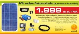 Kit (sistem) solar fotovoltaic ITechSol&reg; 190W (i) pentru iluminat 12V si invertor (fara acumulator)