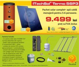 Pachet solar (kit) complet apa calda menajera pentru 5-6 persoane (ITechSol&reg; Termo 56P3)