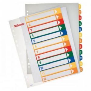 Index din plastic imprimabil A4 maxi Esselte 1-12 - transparent