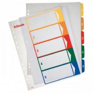 Index din plastic imprimabil A4 maxi Esselte 1-5 - transparent