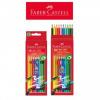 Creioane colorate 10 culori cu guma grip