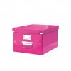 Cutie de arhivare medie roz wow click&store leitz