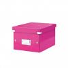 Cutie de arhivare mica roz wow click&store leitz
