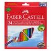 Creioane colorate triunghiulare 24 culori + ascutitoare eco