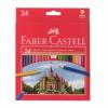 Creioane colorate 24 culori + ascutitoare eco l faber-castell