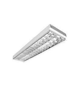 LAMPA ST 2X36 W ALUMINIU ALB CU LAMELE LISE - ALMA