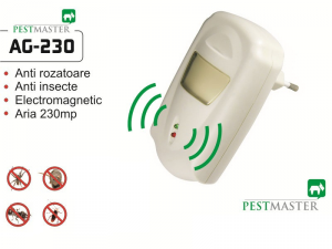 Aparat cu unde electromagnetice anti gandaci, anti rozatoare Pestmaster AG230 (230 mp)