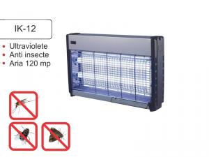 IK 12 - Aparat anti insecte de exterior pentru terase cu 2 lampi UV (anti tantari, muste, molii, etc.) cu suprafata acoperita de 120 mp