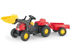 Tractor cu pedale si remorca Rolly Toys 023127 Rosu