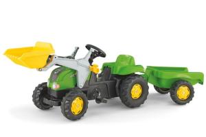 Tractor cu pedale si remorca Rolly Toys 023134 Verde