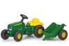 Tractor cu pedale si remorca Rolly Toys 012190 Verde