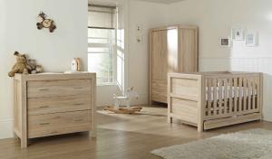 Set mobilier Milan Reclaimed Oak format din 3 piese - patut, comoda si dulap