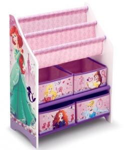 Organizator carti si jucarii cu cadru din lemn Disney Princess Delta Children