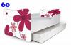 Patut nobiko butterfly 140x70 cu saltea si sertar c60