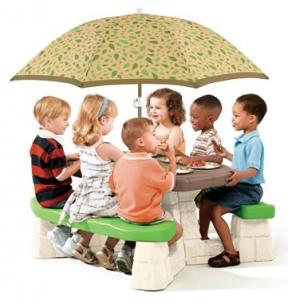 Masa picnic, cu umbrela - Varianta Recolor - Step2