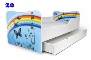 Patut Nobiko Butterfly 140x70 cu saltea si sertar C20