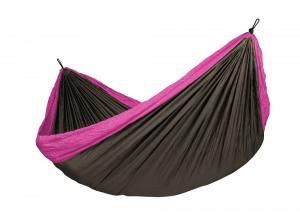 Hamac drumetie 2 persoane Colibri Roz+accesorii fixare - La Siesta