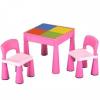 Masuta guliver cu 2 scaune roz -
