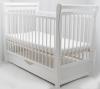 Patut din lemn jas 120x60 cm cu sertar alb - babyneeds