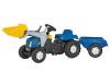 Tractor excavator cu pedale si remorca copii Rolly Toys 023929