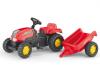 Tractor cu pedale si remorca Rolly Toys 012121 Rosu