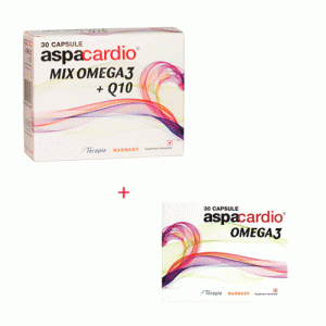 Terapia Aspacardio Mix Omega3 + Q10 + GRATIS Aspacardio Omega 3