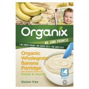 Organix Cereale Orez integral + Porumb + Banane 150g 4+