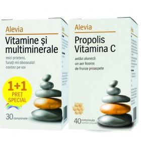 Alevia Vitamine si multiminerale 30cps + Propolis 20cps