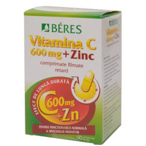 Beres Vitamina C 600 mg + Zn x 60 comprimate