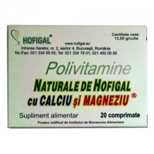 Hofigal Polivitamine Naturale + Ca si Mg 20cpr