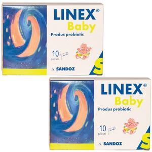 Sandoz Linex Baby 10 plicuri 1+1 Cadou
