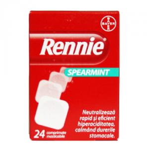 Bayer Rennie Spearmint 24 comprimate masticabile