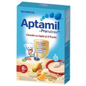 Aptamil Cereale cu lapte si 5 Fructe 225g