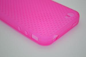 Husa silicon si folie display iPhone 4 Rio roz