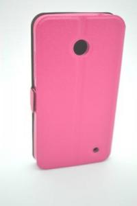 Husa flip Nokia Lumia 630 Book case roz ( folie inclusa )