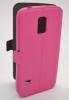 Husa flip samsung galaxy s5 mini g800 book case roz (
