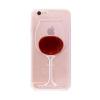 Husa silicon design 3d pahar de vin cu lichid iphone