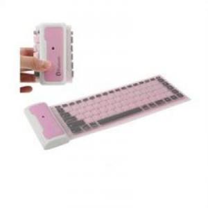Tastatura flexibila Bluetooth pentru tablete si smartphone Platoon PD-044 roz