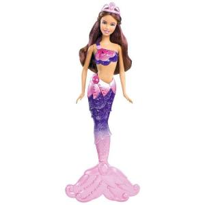 Papusa Barbie Sirena Roscata in costum mov