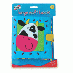 Carte din material moale Galt Large Soft Book - Farm Faces