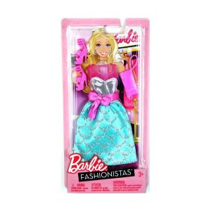 Set rochie de seara Barbie Fashionistas Turcoaz si accesorii