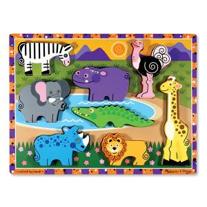 Melissa & Doug - Puzzle lemn in relief Safari