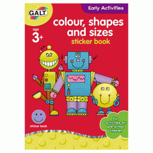 Carte activitati cu abtibilduri Galt Colour, Shapes and Sizes Book
