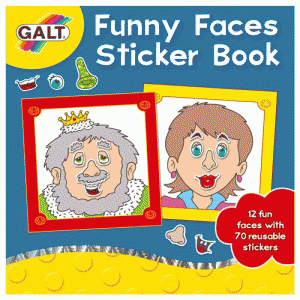 Carte cu abtibilduri Galt Funny Faces Sticker Book