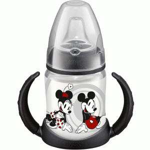 Biberon Mickey Mouse PP cu 2 toarte si adaptor din silicon