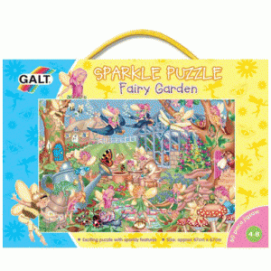 Puzzle cu zone stralucitoare Galt Sparkle Puzzles Fairy Garden - Gradina zanelor