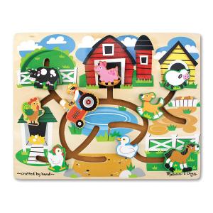 Melissa & Doug - Joc de lemn Ferma Labirint